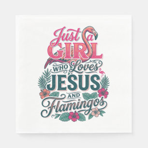Christian Flamingo Girl Vintage Napkin