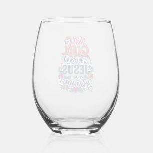 Christian Flamingo Girl Vintage Stemless Wine Glass