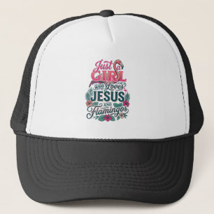 Christian Flamingo Girl Vintage Trucker Hat