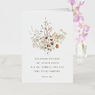 Christian Floral Art Isaiah 40:8 Greeting Card
