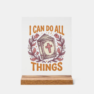 Christian Floral Faith Quote Vintage Shirt Design_ Acrylic Sign