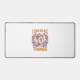 Christian Floral Faith Quote Vintage Shirt Design_ Desk Mat