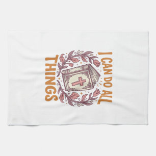 Christian Floral Faith Quote Vintage Shirt Design_ Kitchen Towel