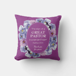 Christian Floral PASTOR APPRECIATION Servant Heart Throw Pillow