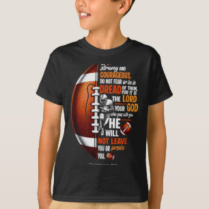Christian Football Deuteronomy 31 6 Bible Christia T-Shirt