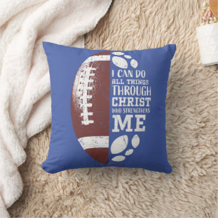 Christian Football Gifts Teen Boys Kids Men Religi Throw Pillow
