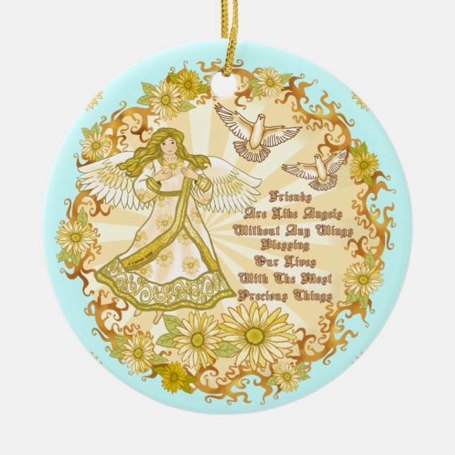 Christian Friend Angel Ceramic Ornament (Front)