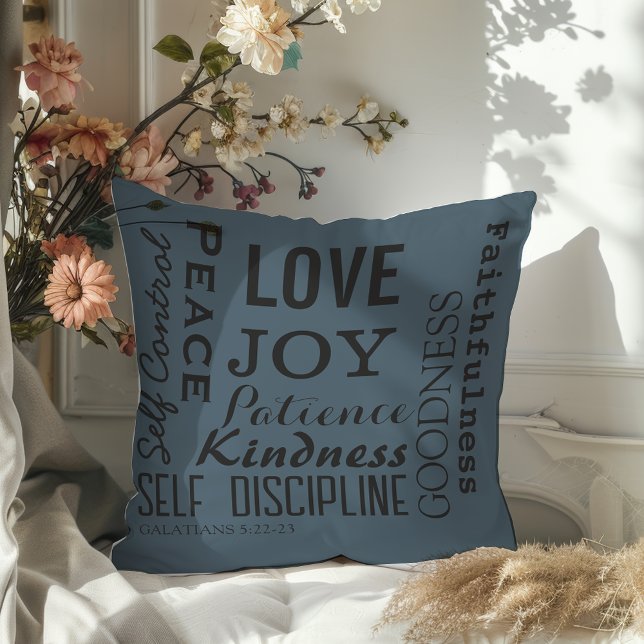 Christian Fruit Of The Spirit, Galatians 5:22-23 Throw Pillow (Creator Uploaded)