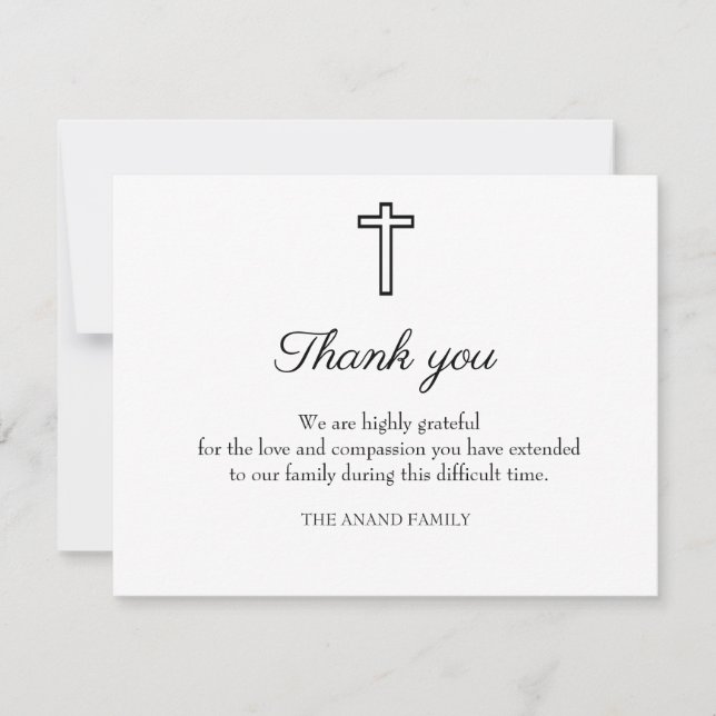 Christian Funeral Bereavement Thank You Card (Front)