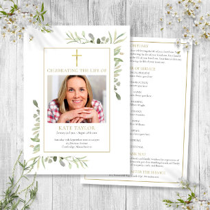 Christian Funeral Foliage Order Of Service Program