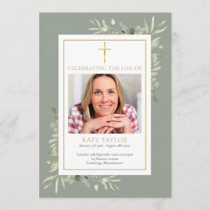 Christian Funeral Memorial Order Of Service Program