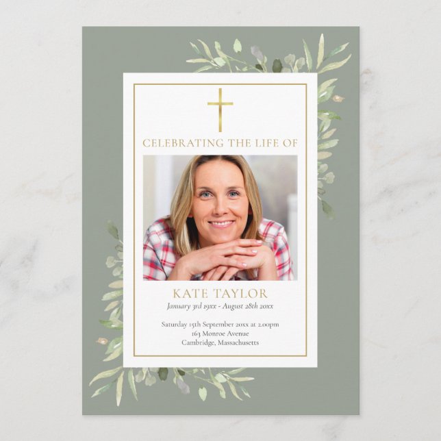 Christian Funeral Memorial Order Of Service Program (Front)