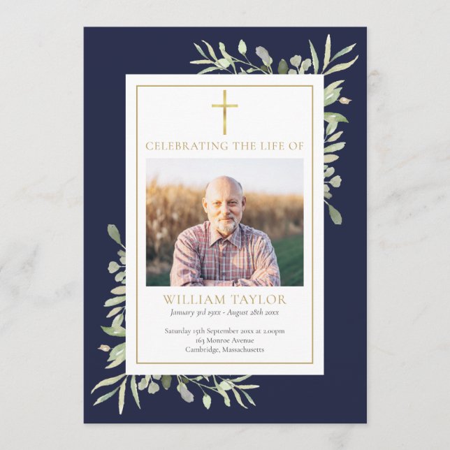 Christian Funeral Memorial Order Of Service Program (Front)