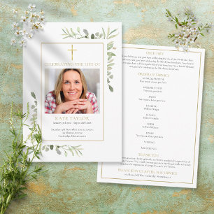 Christian Funeral Memorial Order Of Service Program