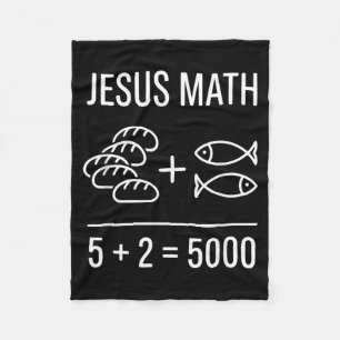 Christian Funny Bible Miracle 2 Fishes 5 Breads Fleece Blanket