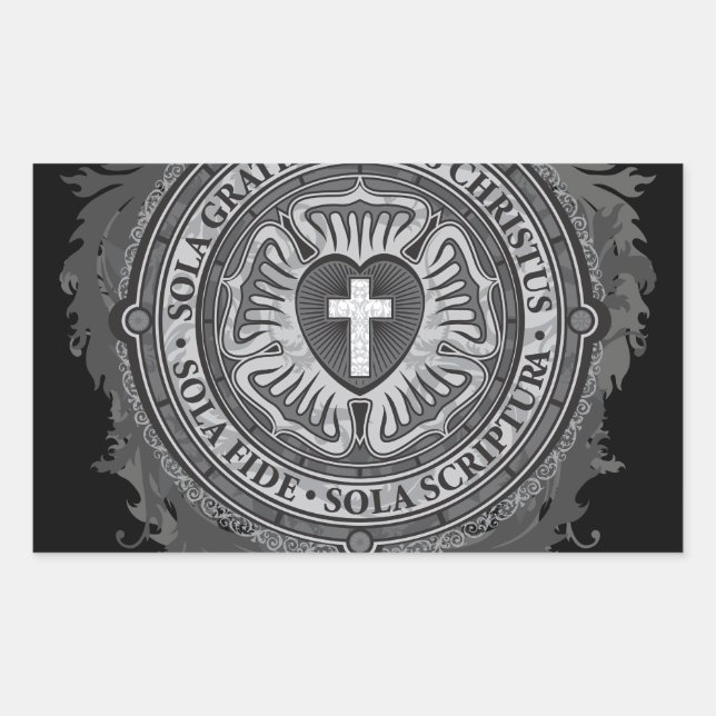 Christian Gift Luther Rose J-rose-black-background Sticker (Front)