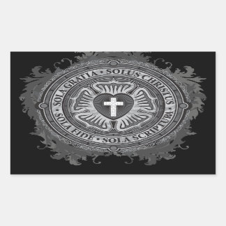 Christian Gift Luther Rose J-rose-black-background Sticker