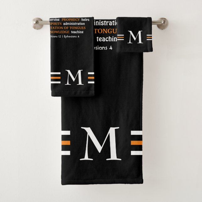 Christian GIFTS OF SPIRIT Monogram Bath Towel Set (Insitu)