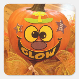 Christian Glow Happy Halloween Stickers Citrouille