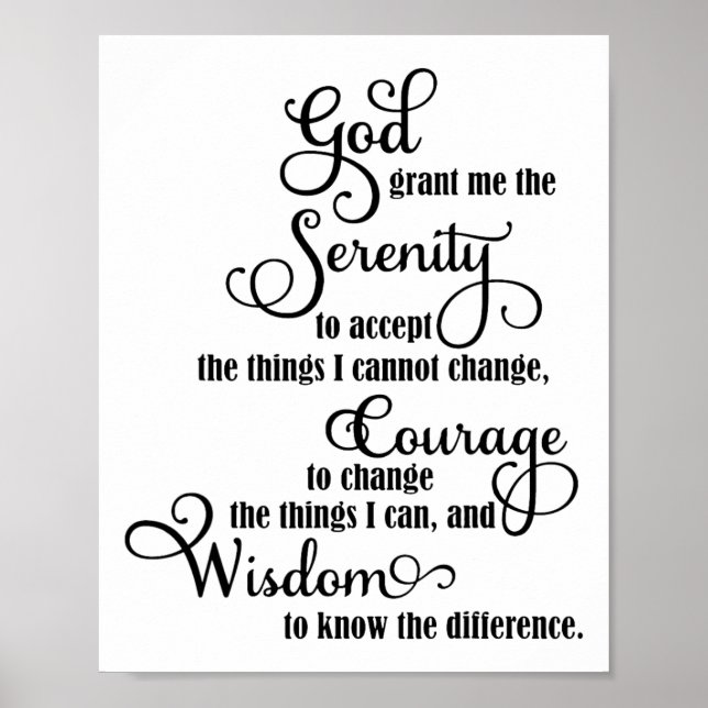 Christian God Grant Me The Serenity To Accept Pray Poster (Front)