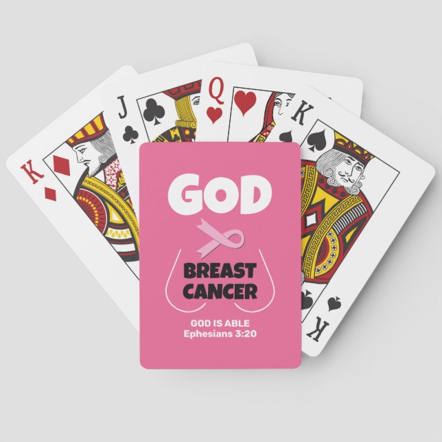 Christian GOD IS BIGGER THAN BREAST CANCER  Playing Cards (Back)