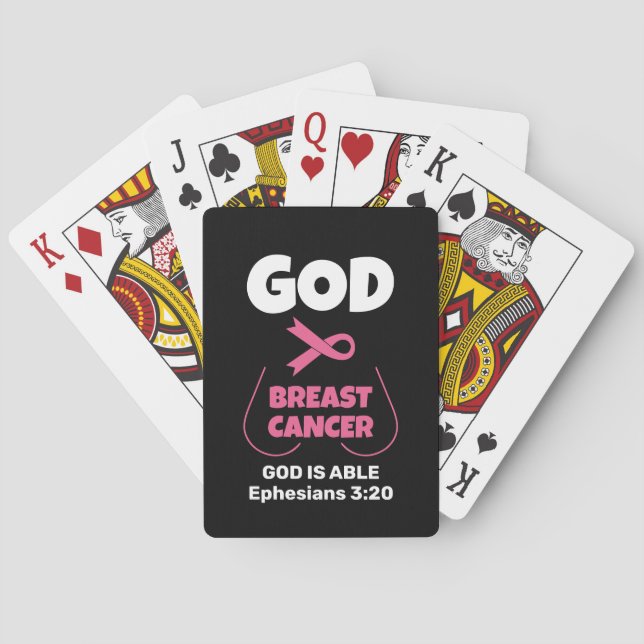 Christian GOD IS BIGGER THAN BREAST CANCER  Playing Cards (Back)