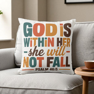 Christian - God is Within Her Custom Bible Verse Throw Pillow