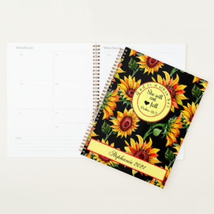 Christian God Is Within Her Fall Sunflower 2022 Planner