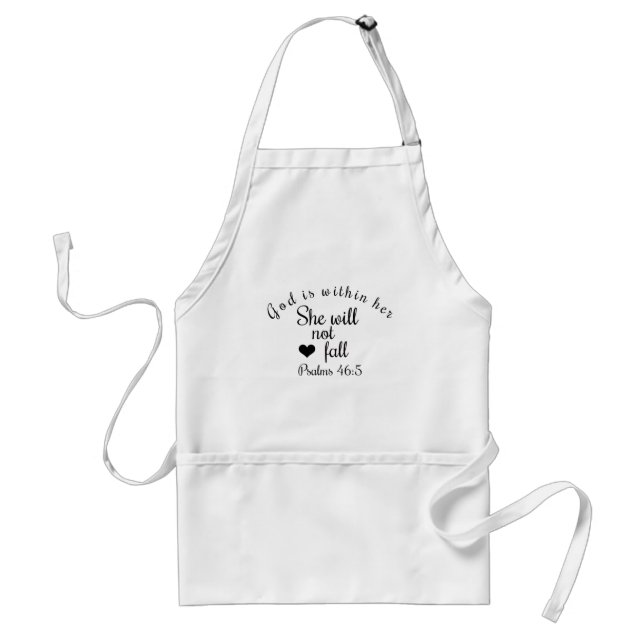 Christian God Is Within Her She Will Not Fall Standard Apron (Front)
