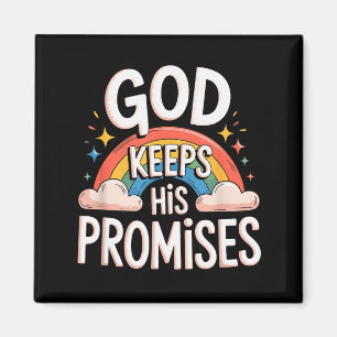 Christian God Keeps His Promises Rainbow Clouds Magnet