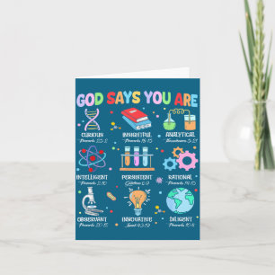 Christian God Says I Am Bible Verse Science Biolog Card