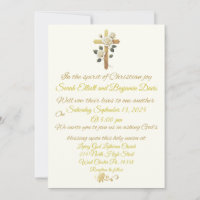 Christian Gold Cross et Faire-part de mariage Rose