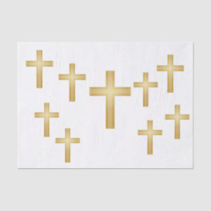 Christian Gold Cross Tissue Paper