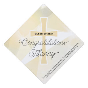 Christian Gold Scripture Graduation Cap Topper