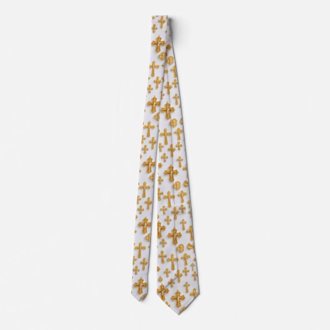 Christian Golden Cross Tie (Back)