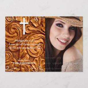 Christian Grad Graduation Photo I can do all thing Announcement