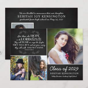 Christian Graduation Bible Verse Isaiah 40 Photo Invitation