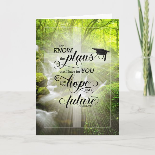 Christian Graduation Congratulations Forest Creek Card (Front)