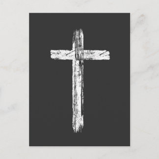 Christian Grunge Cross Postcard
