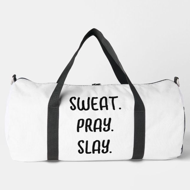 Christian Gym Bag Sweat Pray Slay (Front)