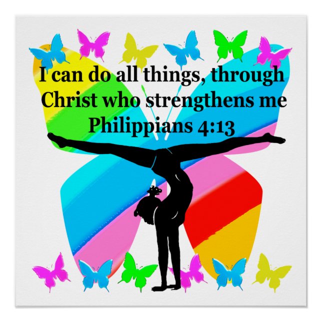 CHRISTIAN GYMNAST INSPIRATIONAL BIBLE DESIGN POSTER (Front)