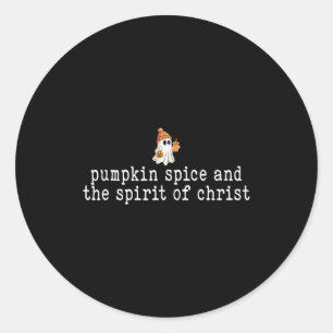 Christian Halloween Cute Ghost Pumpkin Sce Faith  Classic Round Sticker