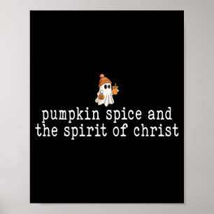 Christian Halloween Cute Ghost Pumpkin Sce Faith Poster