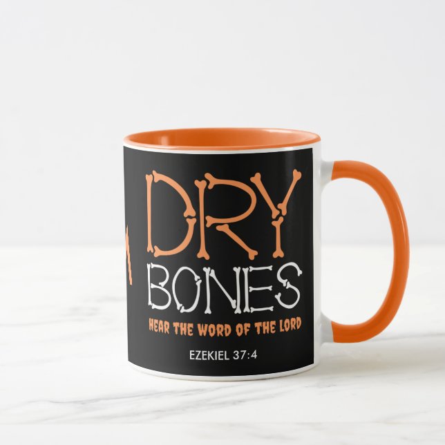 Christian Halloween DRY BONES Ezekiel 37 Monogram Mug (Right)