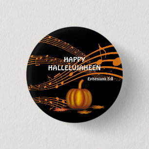 Christian Halloween HALLELUJAHEEN   Pumpkin 1 Inch Round Button
