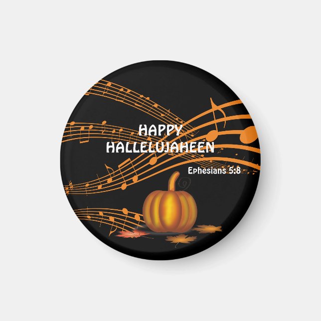 Christian Halloween HALLELUJAHEEN | Pumpkin Magnet (Front)