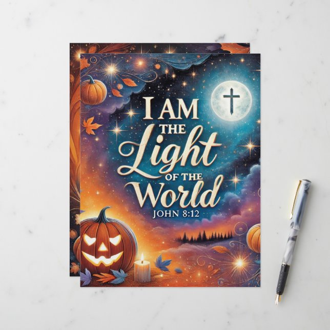 Christian Halloween Scripture Scrapbook Paper (Front/Back In Situ)