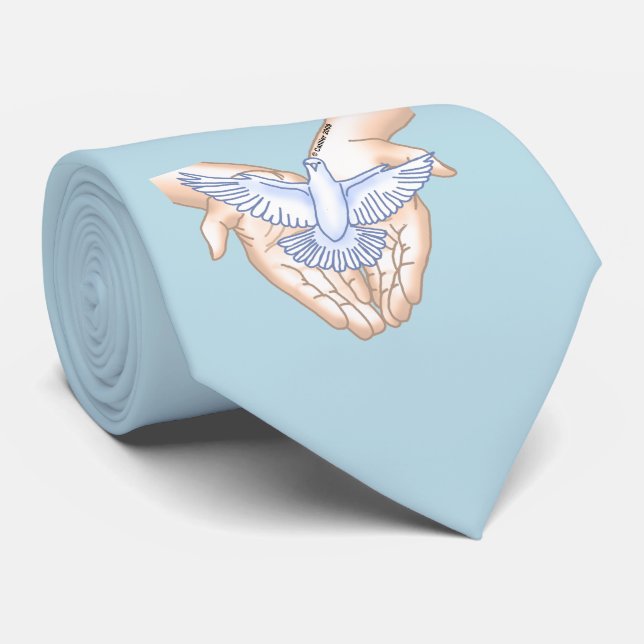 Christian Hands Dove Tie (Rolled)