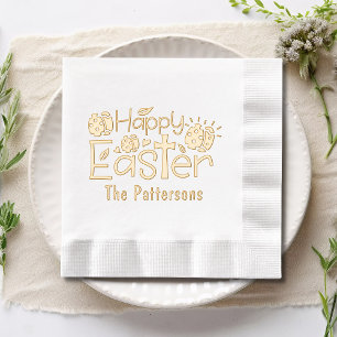 Christian Happy Easter Religious Personalized Name Foil Napkins