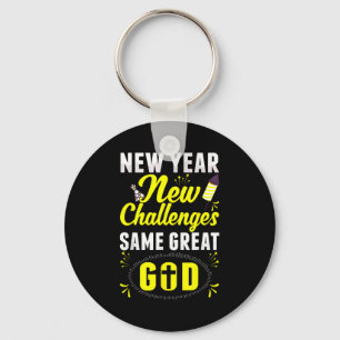 Christian Happy New Year New Challenges Same Great Keychain